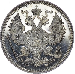 Аверс 20 копеек 1909 года СПБ-ЭБ