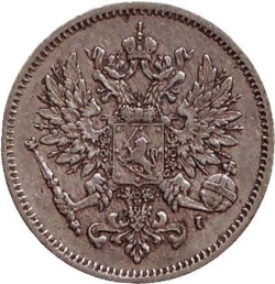 Аверс 25 пенни 1909 года L