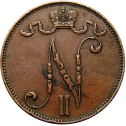 Аверс 5 пенни 1910 года