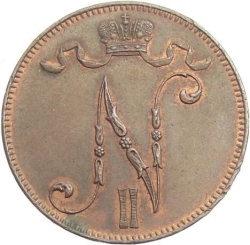 Аверс 5 пенни 1912 года