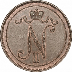 Аверс 10 пенни 1913 года