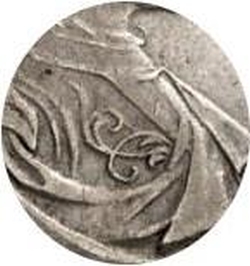 1 рубль 1719 года OK