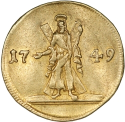 Реверс 2 червонца 1749 года