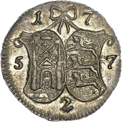 Реверс 2 копейки 1757 года «Ливонез»