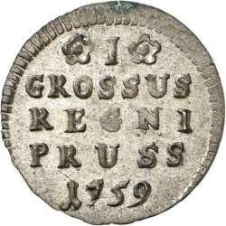 Реверс 1 грош 1759 года
