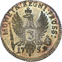 Реверс 3 гроша 1759 года