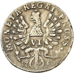 Реверс 6 грошей 1760 года