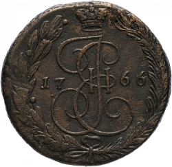 Реверс 5 копеек 1766 года ЕМ