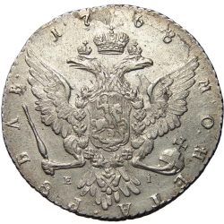 Реверс 1 рубль 1768 года ММД-EI