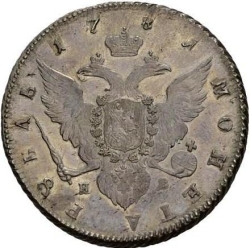 Реверс 1 рубль 1781 года СПБ-TI-ИЗ
