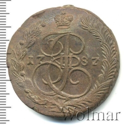 Реверс 5 копеек 1787 года ЕМ