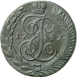 Реверс 5 копеек 1787 года ТМ