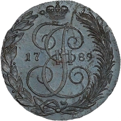 Реверс 5 копеек 1789 года КМ
