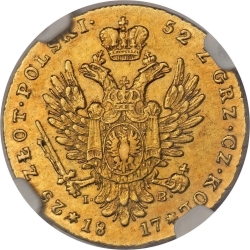Реверс 25 злотых 1817 года IB
