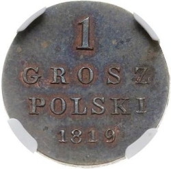 Реверс 1 грош 1819 года IB