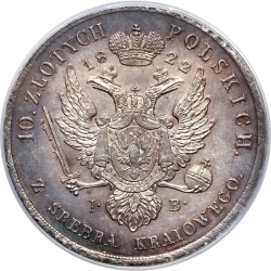 Реверс 10 злотых 1822 года IB