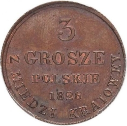 Реверс 3 гроша 1826 года IB