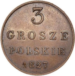 Реверс 3 гроша 1827 года FH
