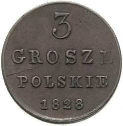 Реверс 3 гроша 1828 года FH