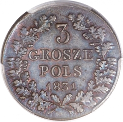 Реверс 3 гроша 1831 года KG