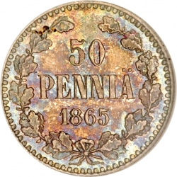 Реверс 50 пенни 1865 года S