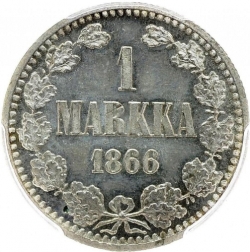 Реверс 1 марка 1866 года S
