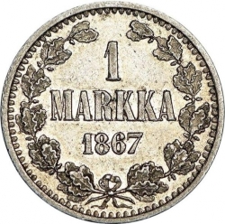 Реверс 1 марка 1867 года S Реверс 1 марка 1867 года S