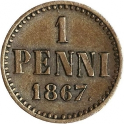 Реверс 1 пенни 1867 года