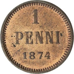 Реверс 1 пенни 1874 года