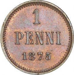 Реверс 1 пенни 1875 года
