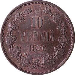 Реверс 10 пенни 1876 года