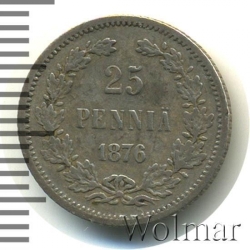 Реверс 25 пенни 1876 года S