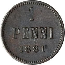 Реверс 1 пенни 1881 года