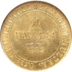 Реверс 10 марок 1882 года S