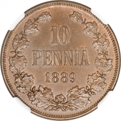 Реверс 10 пенни 1889 года