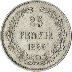 Реверс 25 пенни 1889 года L