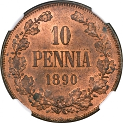 Реверс 10 пенни 1890 года