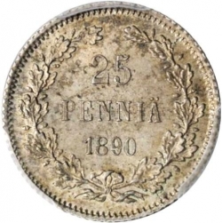 Реверс 25 пенни 1890 года L