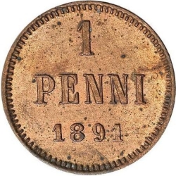 Реверс 1 пенни 1891 года