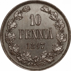Реверс 10 пенни 1897 года