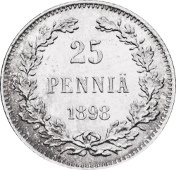 Реверс 25 пенни 1898 года L