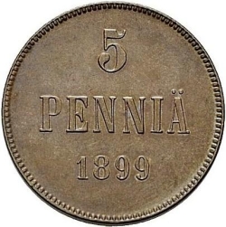 Реверс 5 пенни 1899 года