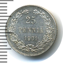 Реверс 25 пенни 1901 года L