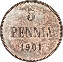 Реверс 5 пенни 1901 года