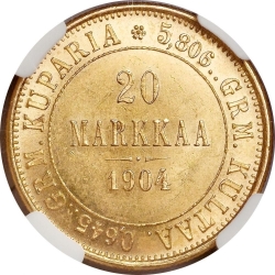 Реверс 20 марок 1904 года L