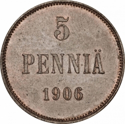 Реверс 5 пенни 1906 года