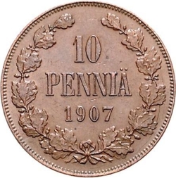 Реверс 10 пенни 1907 года