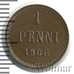 Реверс 1 пенни 1908 года