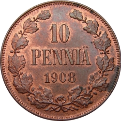 Реверс 10 пенни 1908 года