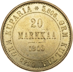 Реверс 20 марок 1910 года L
